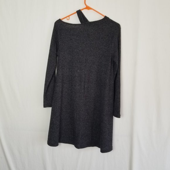 NWT Cotton Emporium sweater open neckline gray mini A-line dress size S (299) - Picture 7 of 12